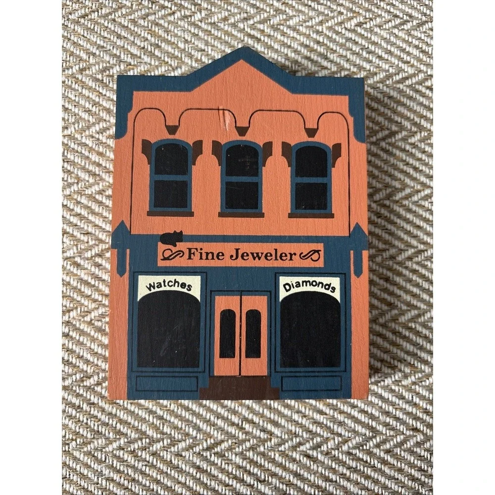 1985 The Cat's Meow Series III‎ Fine Jeweler Shop Wooden Shelf Sitter